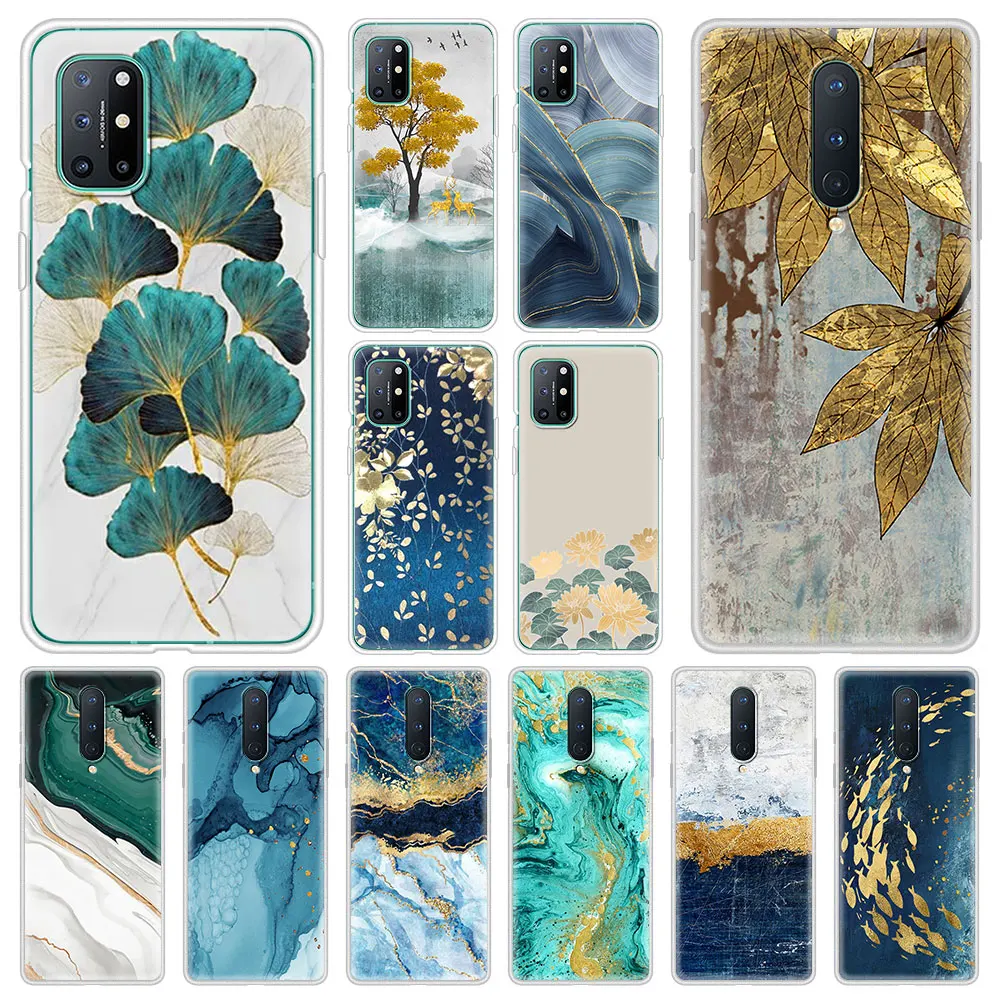 Роскошные золотые Фольга художественный чехол для OnePlus X 7 8 8T 9 Pro 9R Z Nord 5G N10 N100