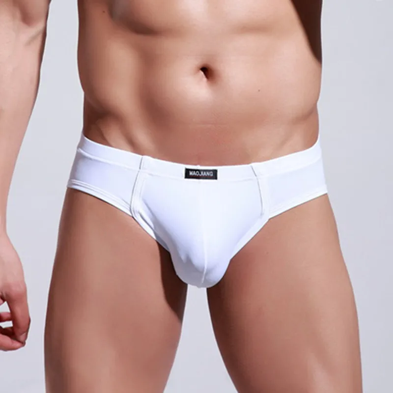 Трусы брифы мужские из вискозы пикантное нижнее белье с U образным выпуклым