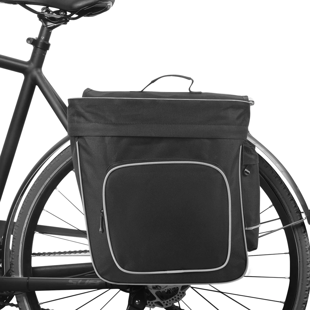 Велосипедная сумка ROSWHEEL 2 в 1 на 30 л черный двухсторонний чехол заднее сиденье для