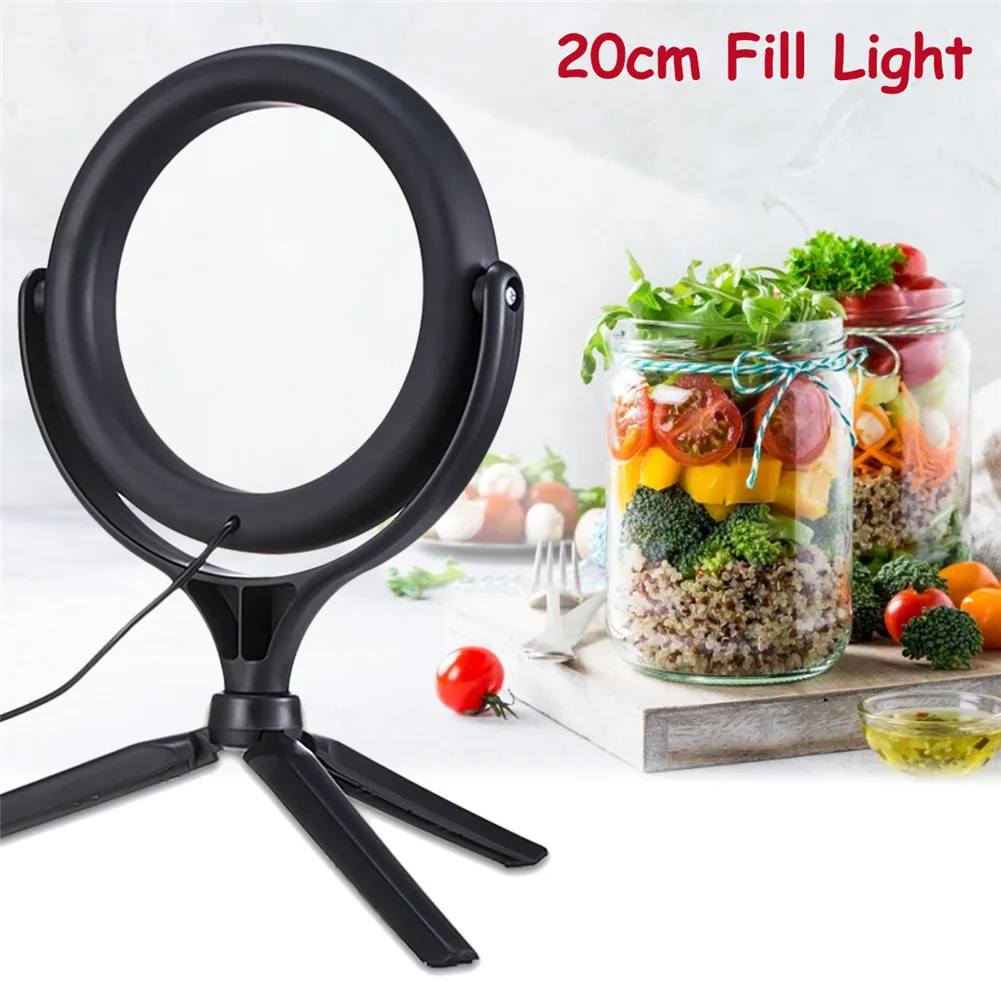 20 см селфи кольцевой светильник 360 Вращающийся заполняющий Настольная лампа для
