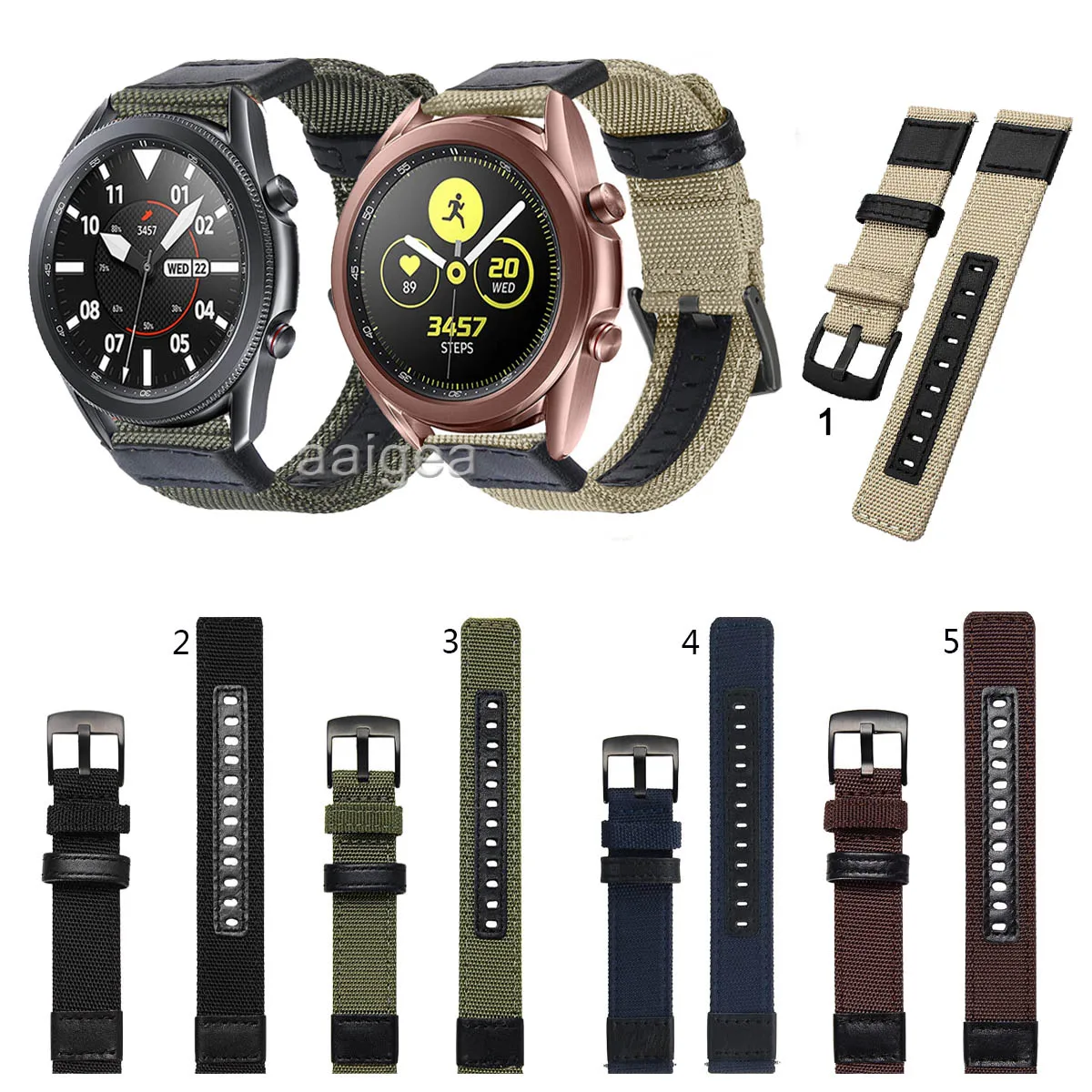 

Woven Nylon Replacement Band Sport Strap for Samsung Galaxy Watch3 41mm 45mm strap loop 20mm 22mm