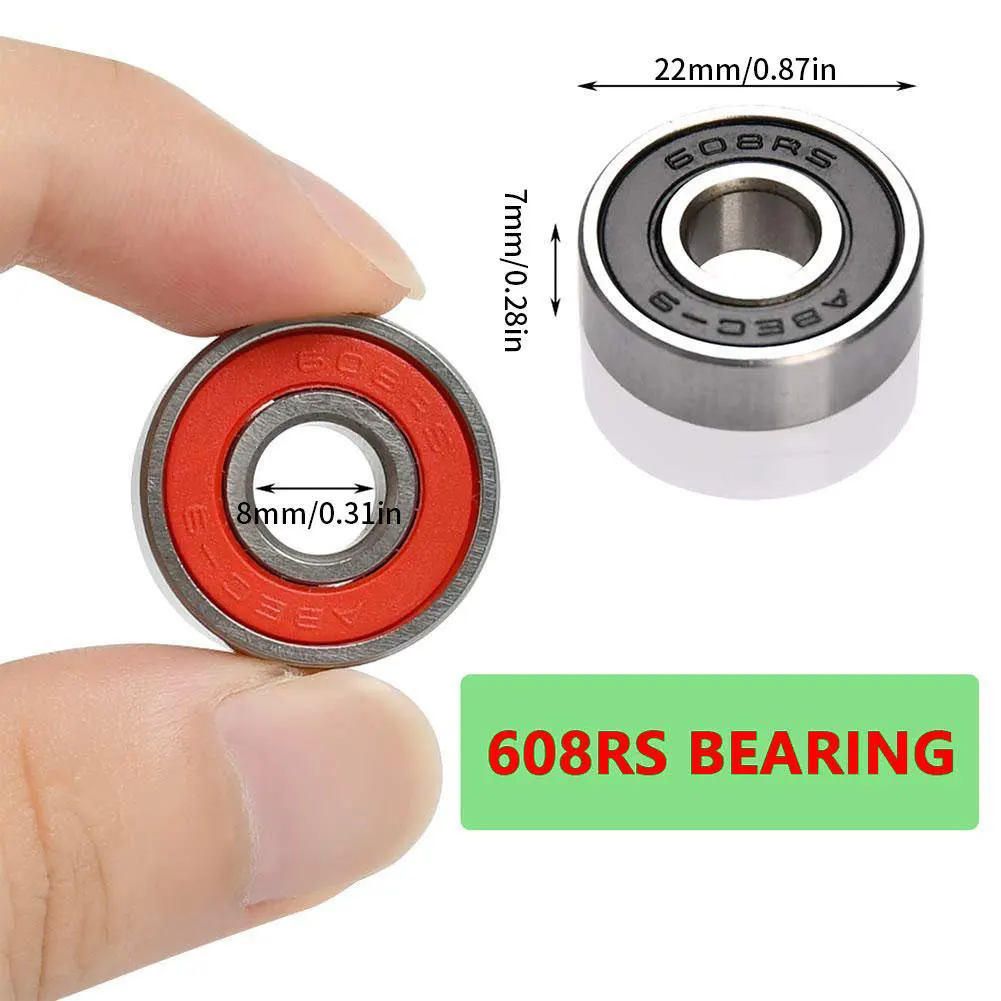 

40PCS/Set Miniature Ball Bearings Double Rubber Sealed Deep Groove 608 2RS Bearing ABEC-9 Bearings For Skateboards Scooters