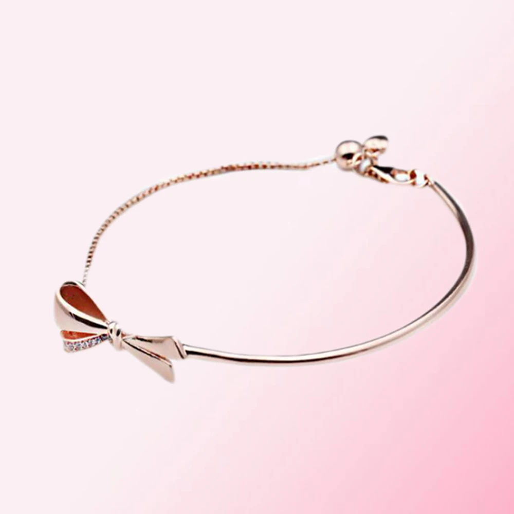 

2019 100% 925 Sterling Silver Classic Bow Bracelet Women's Charm Personality Jewelry Free Shipping Wholesale