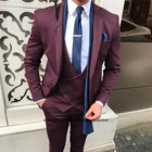 Классические клетчатые мужские костюмы, облегающий комплект из 3 предметов, пиджак, жилет, брюки для жениха, свадебный смокинг, официальный Блейзер, мужской костюм