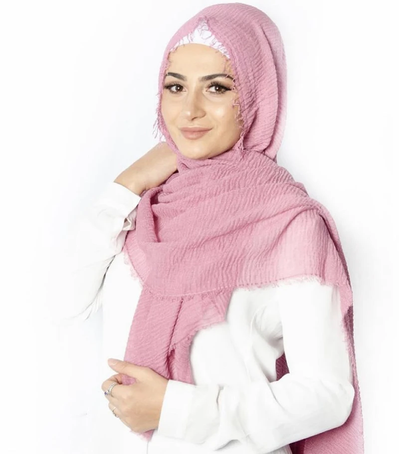 Модный женский мусульманский хиджаб хлопковый головной платок шали и палантины