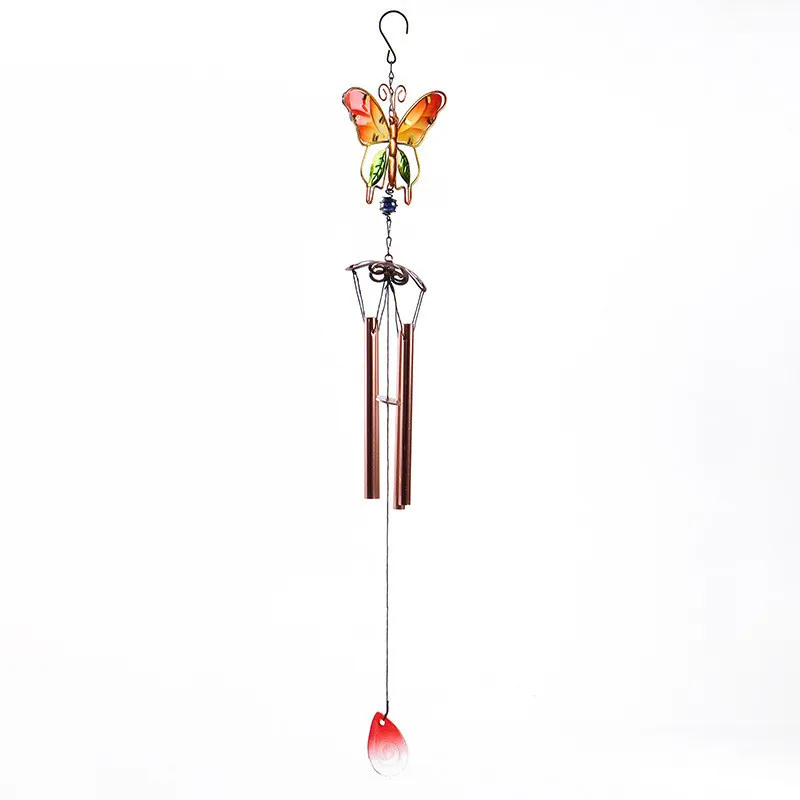 

Glass Metal Wind Chimes Home Decor Purple Yellow Blue Handicrafts Painted Ornaments Garden Window Curtain Chandelier Decoration