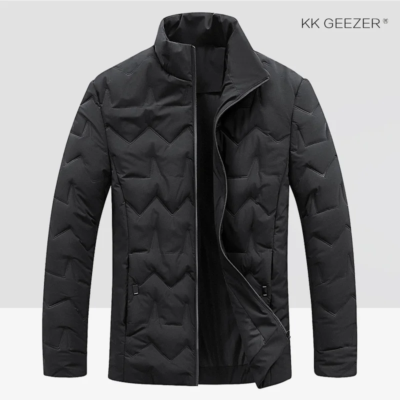 QC-7788-Black Мужская куртка, зима, высокое качество, теплое, утолщенное пальто, Бизнес Стиль, ветрозащитная, повседневная верхняя одежда, толстое пальто средней длины, Мужская парка - Цвет: QC-7788-Black