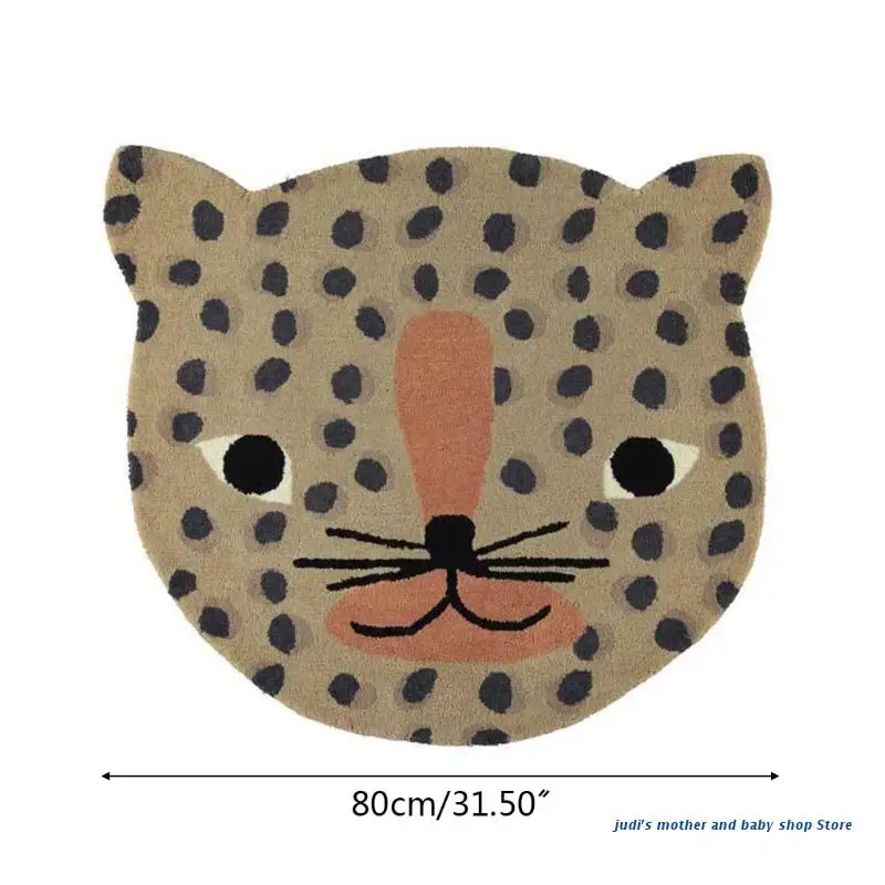 

67JC Cartoon Leopard Baby Play Mat Crawling Carpet Kids Room Floor Rug Round Game Pad