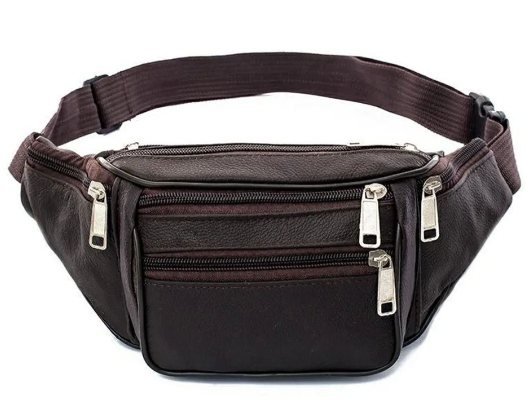 

2020 New Hot Style Men Leather Casual Fanny Pack Waist Belt Bag Purse Hip Pouch Travel Sports Waist Packs