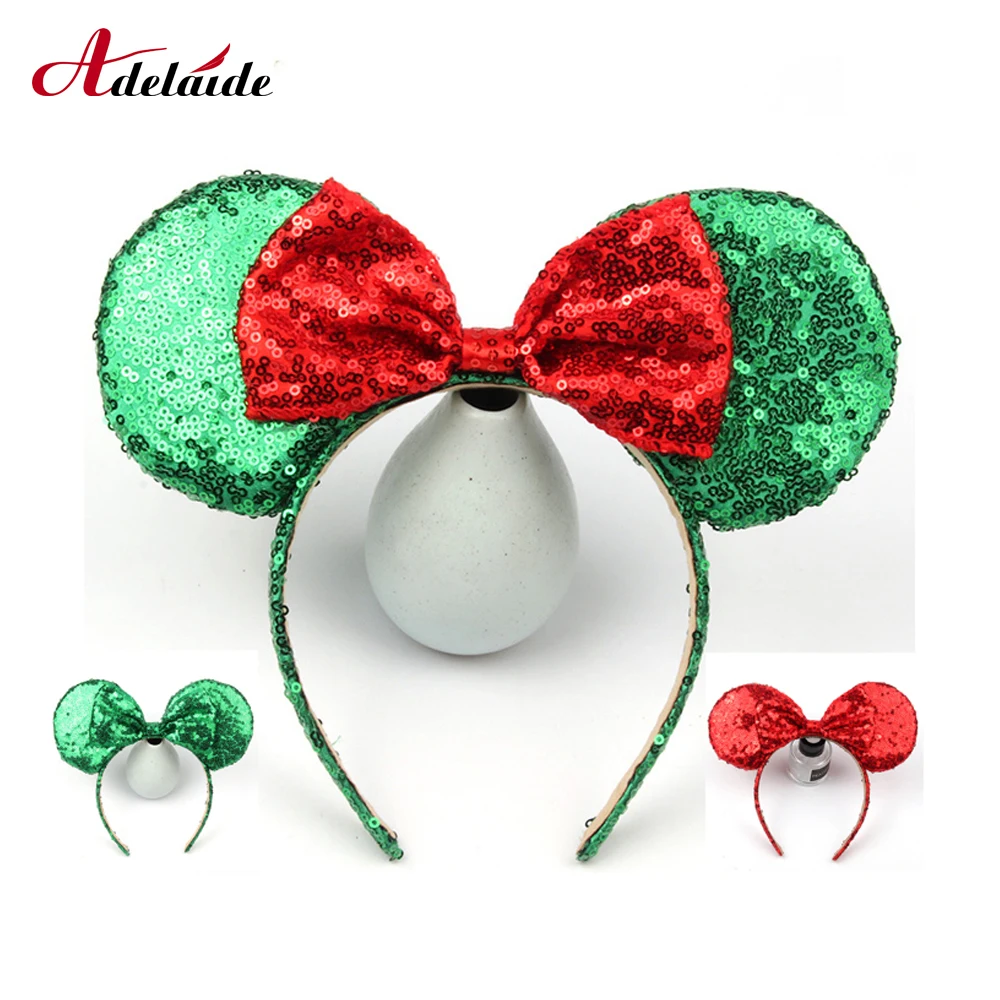 Банты для волос девочек повязка на голову с блестками банты Минни повязки ушками