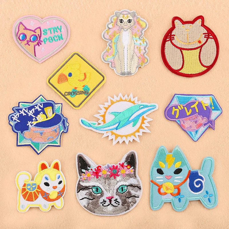 Нашивка с рисунком в японском стиле наклейка на одежду утюгом тканевый значок