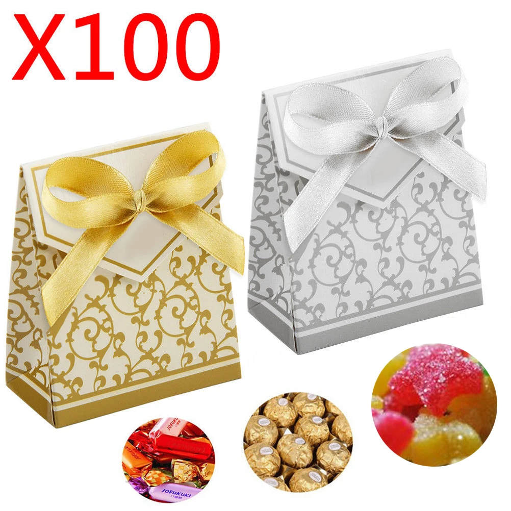 100 шт конфетная коробка для свадебного подарка коробочки гостей свадебные