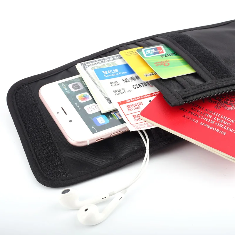 Нейлоновая Противоугонная сумка для путешествий паспорта шеи RFID блокировка