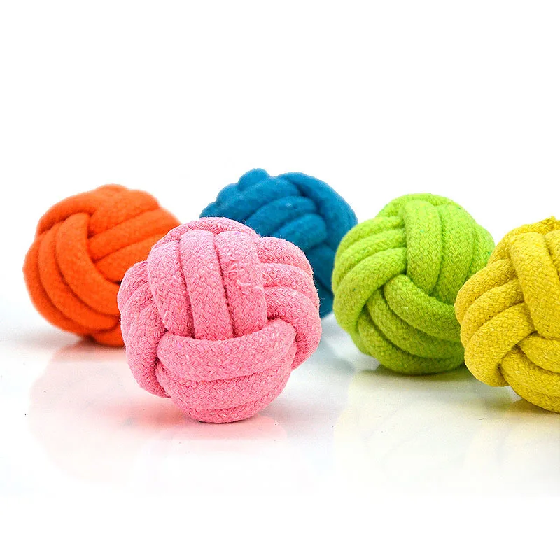 

Knot Woven Ball Pet Dog Toy Bite Teeth Cleaning Cotton Rope Ball Dog Bite Rope Samoyed Toy Generation Random Color