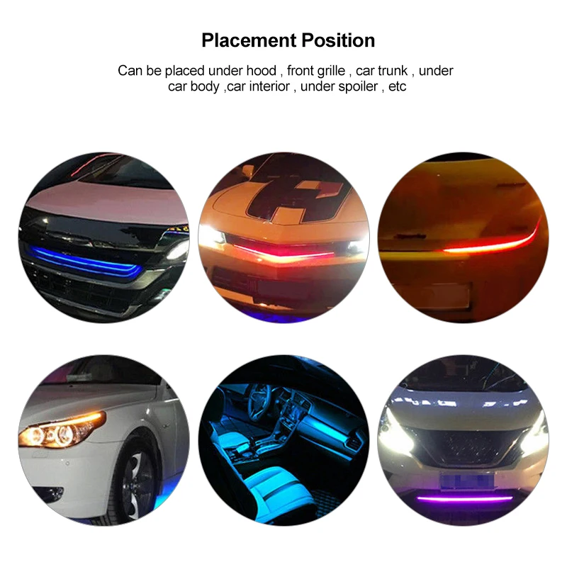 1 шт. 22 дюйма 7 цветов 48 светодиодов RGB сканер вспышки SUV мотоциклетный стробоскоп