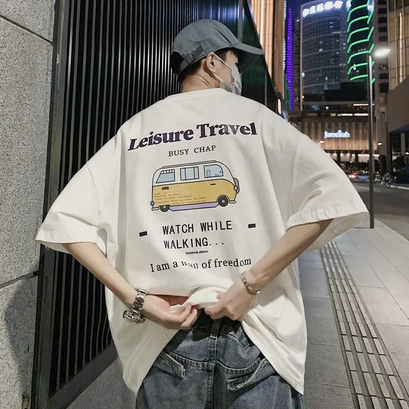 

man Printed T-shirt Harajuku style Clothes 2021 New Summer Tide oversized t shirt fashion casual short sleeve Men's clothes