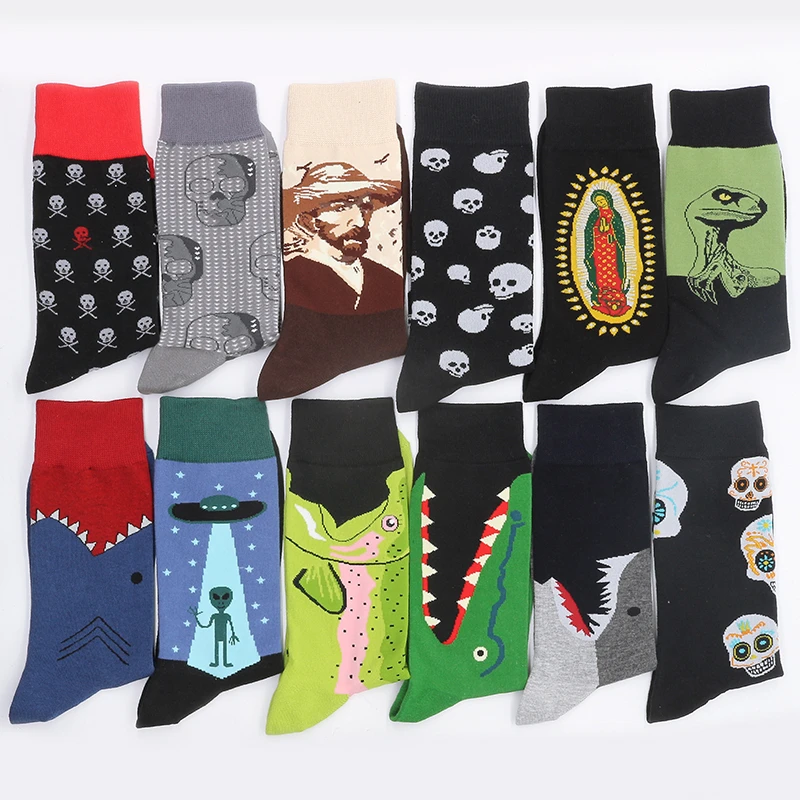 Mens Cotton Socks Warm Print Animal Dinosaur Funny Winter Womens Set Gifts Sock From The Factory Dropshipping Contact Us