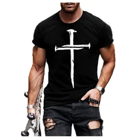 jesus christ cross 3d printing mans t shirts summer unisex street hip hop short sleeved cool breathable oversized t shirt tops