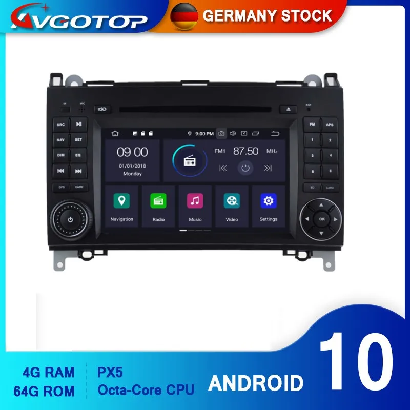 AVGOTOP 4 Гб + 64 ГБ Android 10 Радио DVD проигрыватель для MERCEDES BENZ A/B класс MP3 MP4 Wi Fi автомобиля