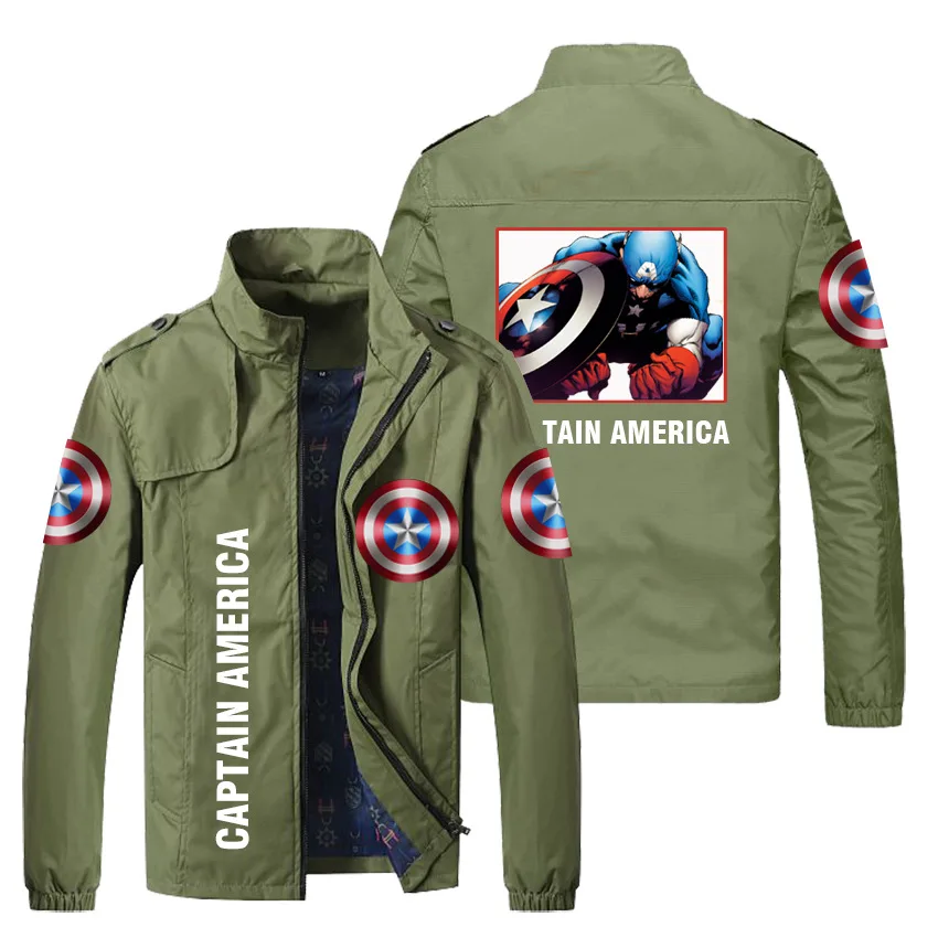 

Boutique racing men's jacket 2021 men's zipper jacket spring and autumn fashion slim jacket sports Captain America jacket M-5XL