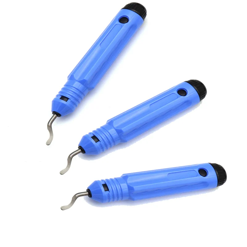 UCHEER 1set Edge trimmer burr scraper high speed steel edge-off plastic handle trimming deburrint