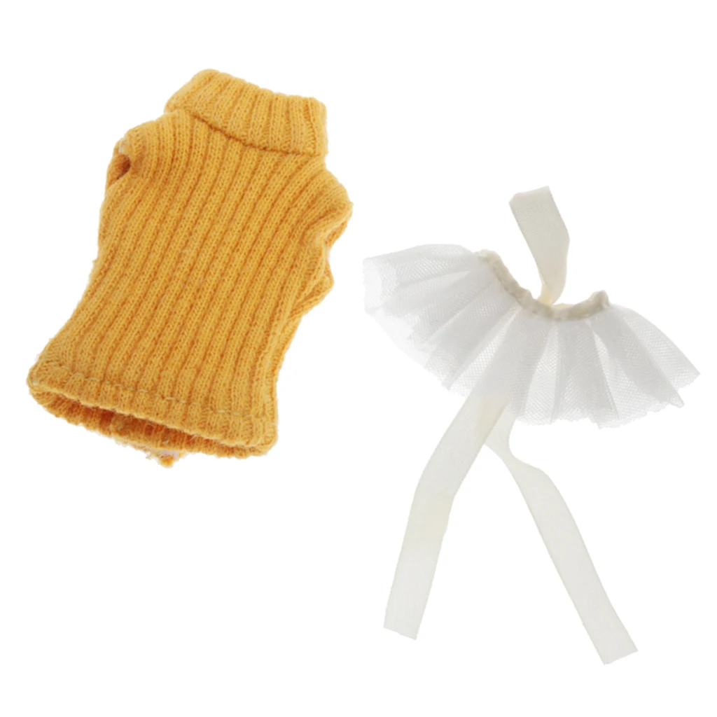 Комплект из Свитера и юбки с высоким воротником юбки|Куклы| |