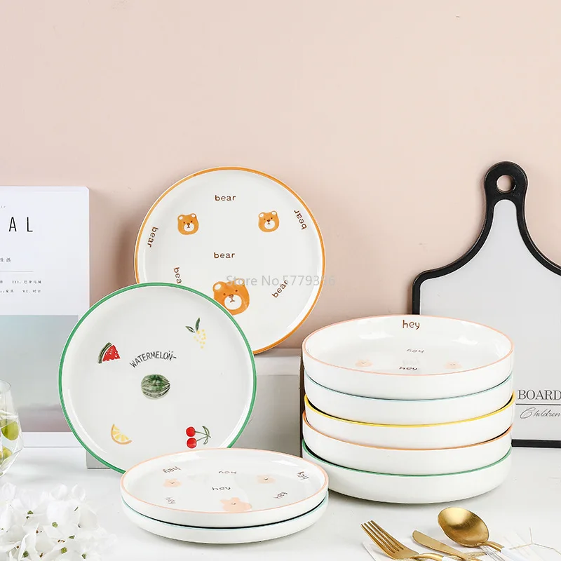 

Japanese Ceramic Cute Creative Western Dishes Cartoon Steak Dishes Personalized Home Hand-painted Dishes