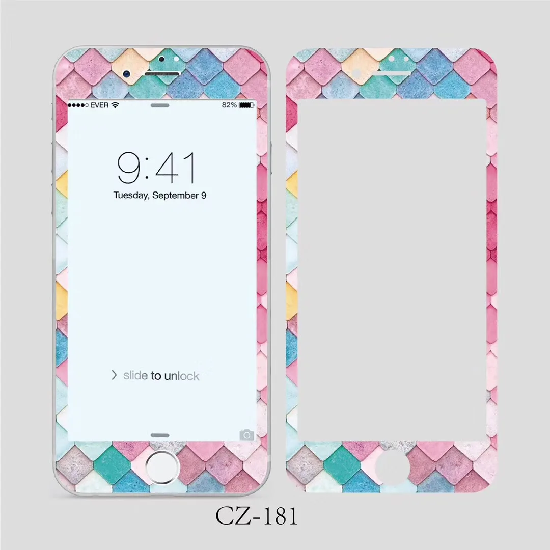 Небесно Черный Белый мрамор рыбьей чешуи узоров Защитная пленка для экрана из