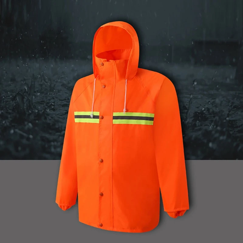 Дождевик Светоотражающие дождевые штаны костюм с капюшоном длинным рукавом