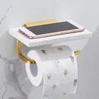 Настенная полка для туалетной бумаги, из алюминия и мрамора, рулон бумаги для ванной, держатель Мобильный телефон