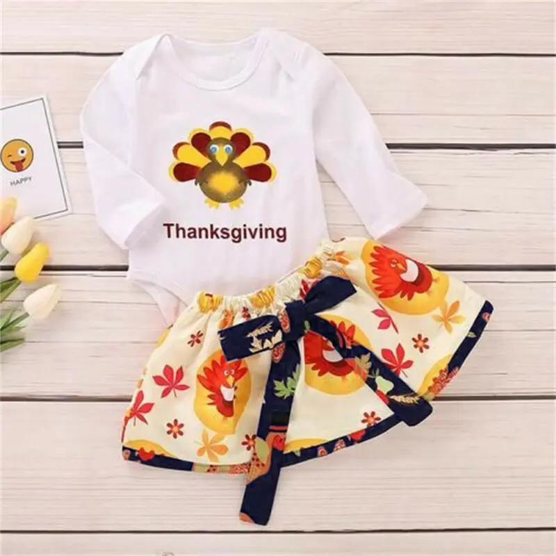 Комбинезон для новорожденных девочек с надписью на День Благодарения|Комплекты