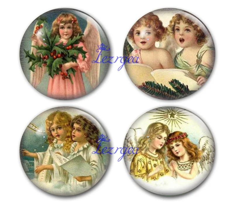 Кабошон с рождеством кабошон закругленным крылом веселого ребенка стеклянный