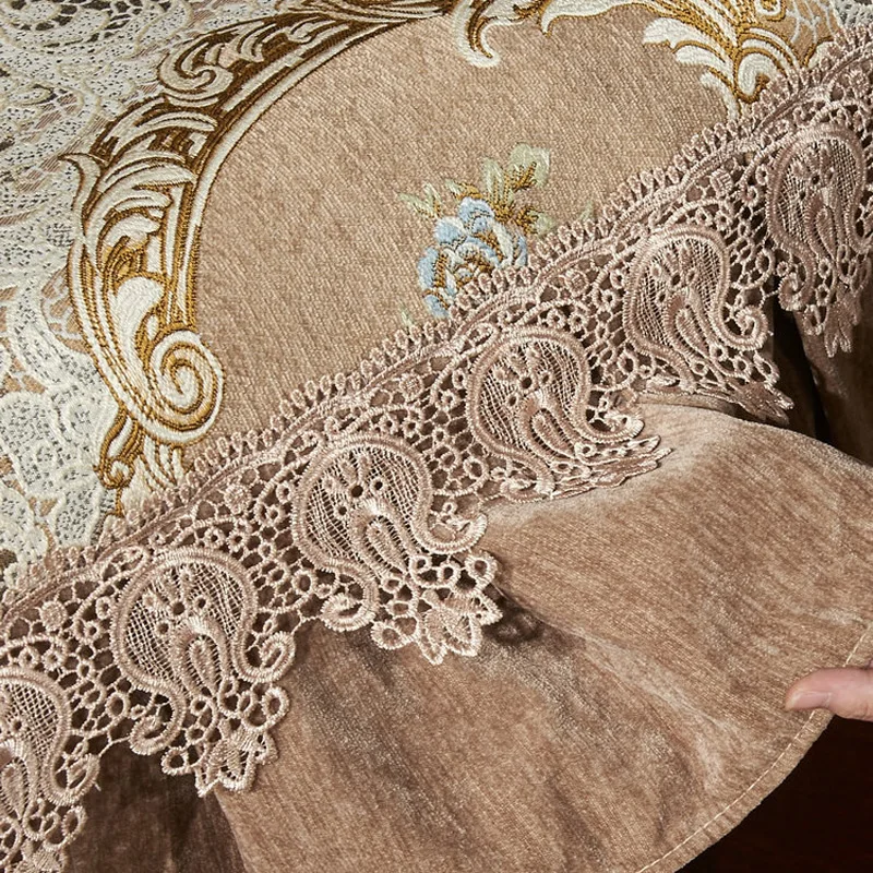 Чехол для 1 2 3 местного дивана из шенили кружевной с цветочным рисунком