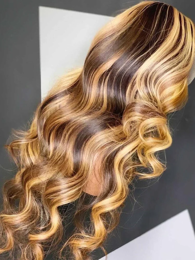 4/27 парик из человеческих волос с эффектом омбре бразильский неповрежденной
