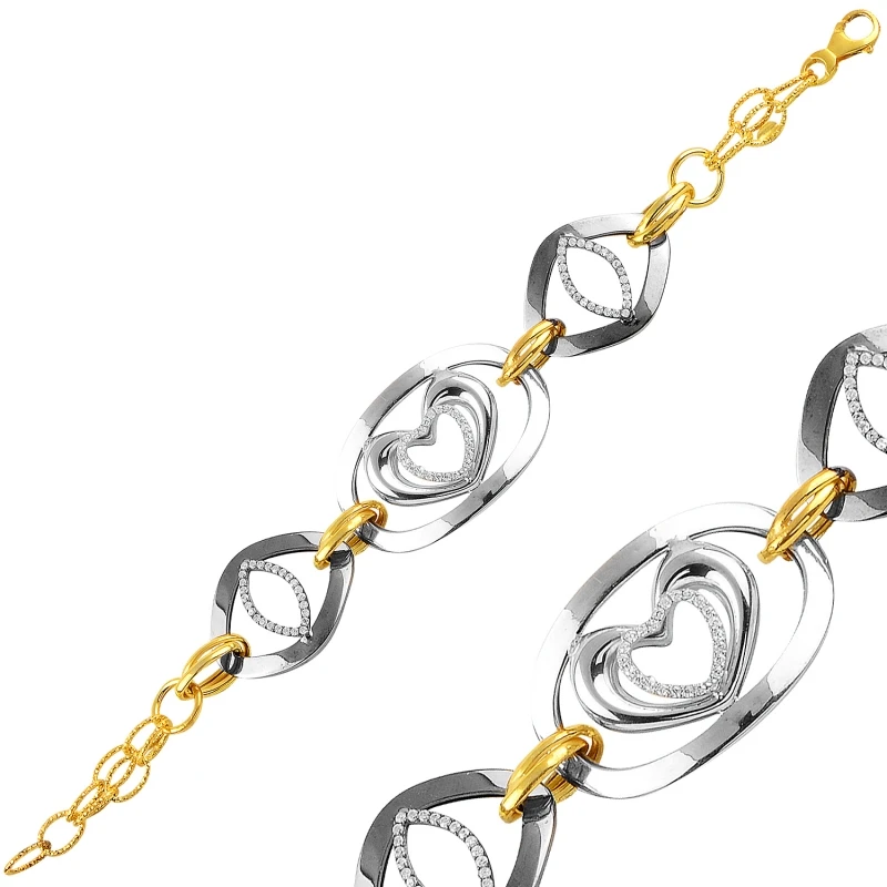 

Silverlina Silver 3 Color Zircon Stone Bracelet