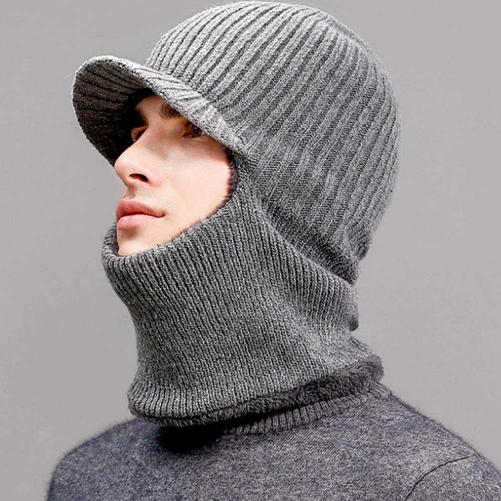 Зимние шапки для мужчин Skullies Beanie шапка зимняя шапка мужской женский шерстяной шарф шапка s Набор Балаклава маска Knitted шапка вязаная шапка
