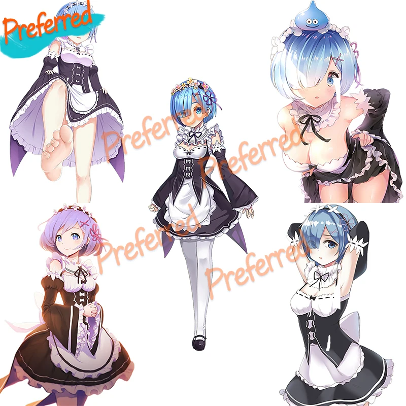 

REM Anime Poster Wall Sticker Art for Bedroom Gabinete Gamer Decal Motocross Racing Laptop Helmet Trunk Wall Vinyl Car Sticker