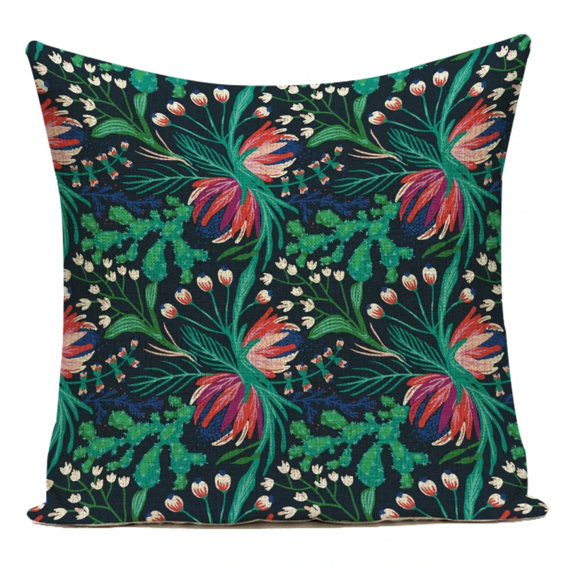 Полиэфирная квадратная наволочка декоративные цветочные животные подушка с