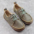 Туфли IMTER женские на плоской подошве, натуральная кожа, на шнуровке, лоферы, босоножки, размера плюс, 100%