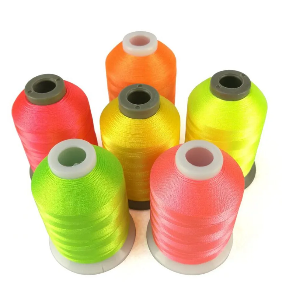 6 Neon Colors Machine Sewing Embroidery threads 1100 Yds each for hand or machine sewing embroidery quilting applique piecing