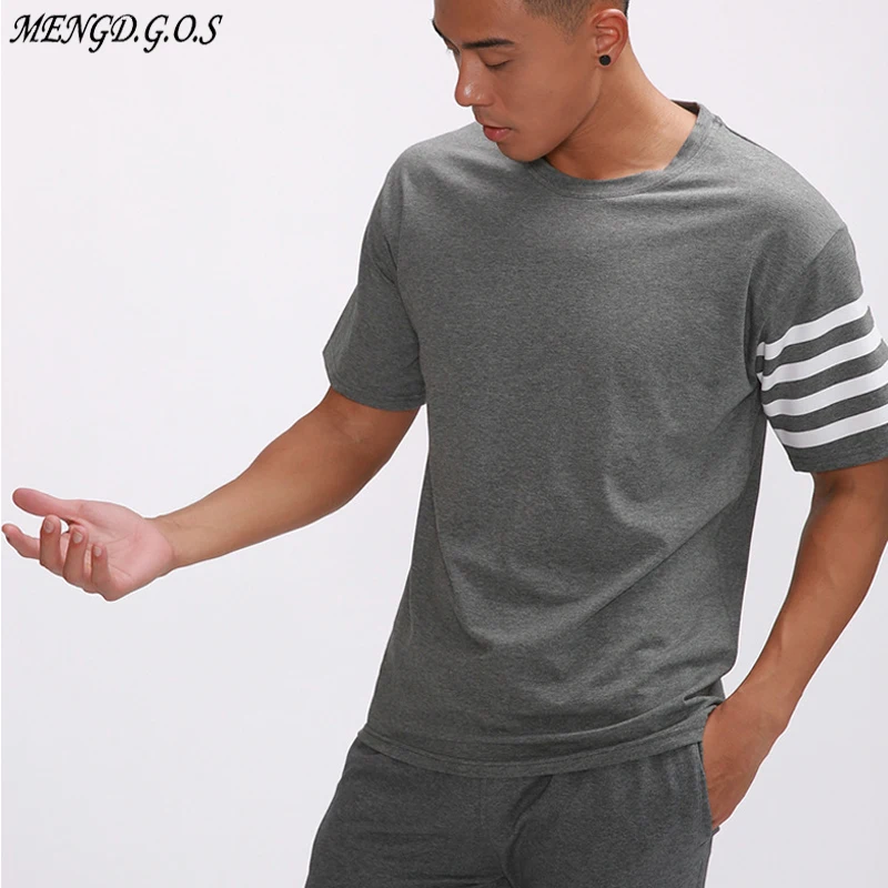 

Casual streetwear 2019 elastic men's T-shirt round neck short-sleeved men's shirt fashion cotton T-shirt men's brand clothing