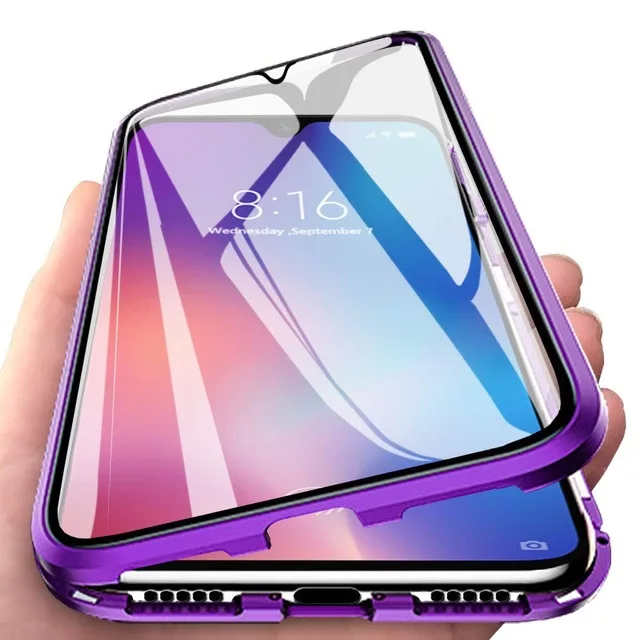 Магнитный металлический чехол бампер для OPPO A91 A5 2020 Realme C3 C11 C15 6 7 8 Pro двухсторонний