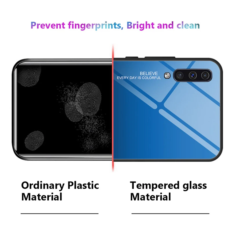Чехол из закаленного стекла для Samsung Galaxy S8 S9 Plus S10 Lite цветной чехол Note 8 9 глянцевый
