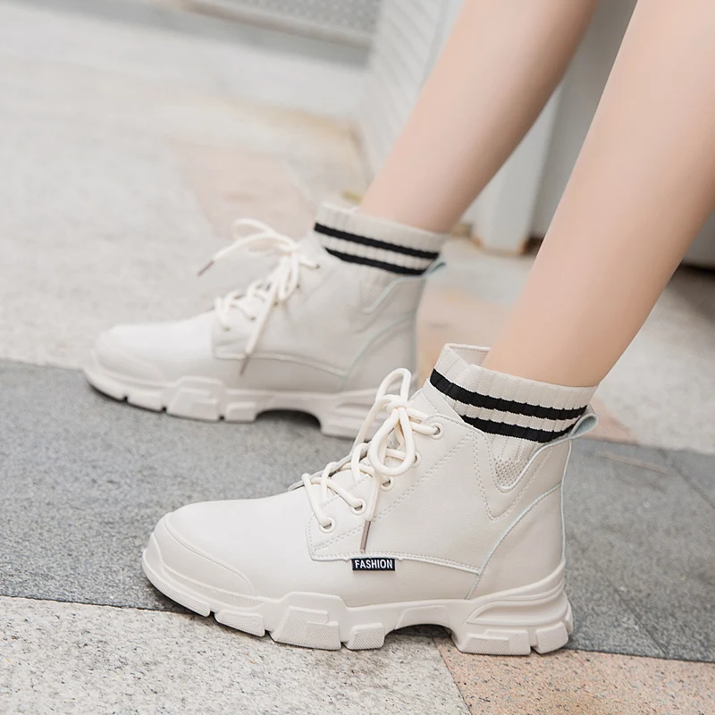 Женские ботинки с бархатной подкладкой маленькие повседневные туфли-носки