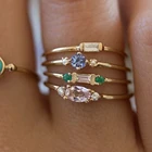 FDLK набор из 4 шт.компл. Золотого кольца с кристаллами циркония, 2020 г., винтажный богемный женский набор обручавечерние Ц, ювелирные изделия