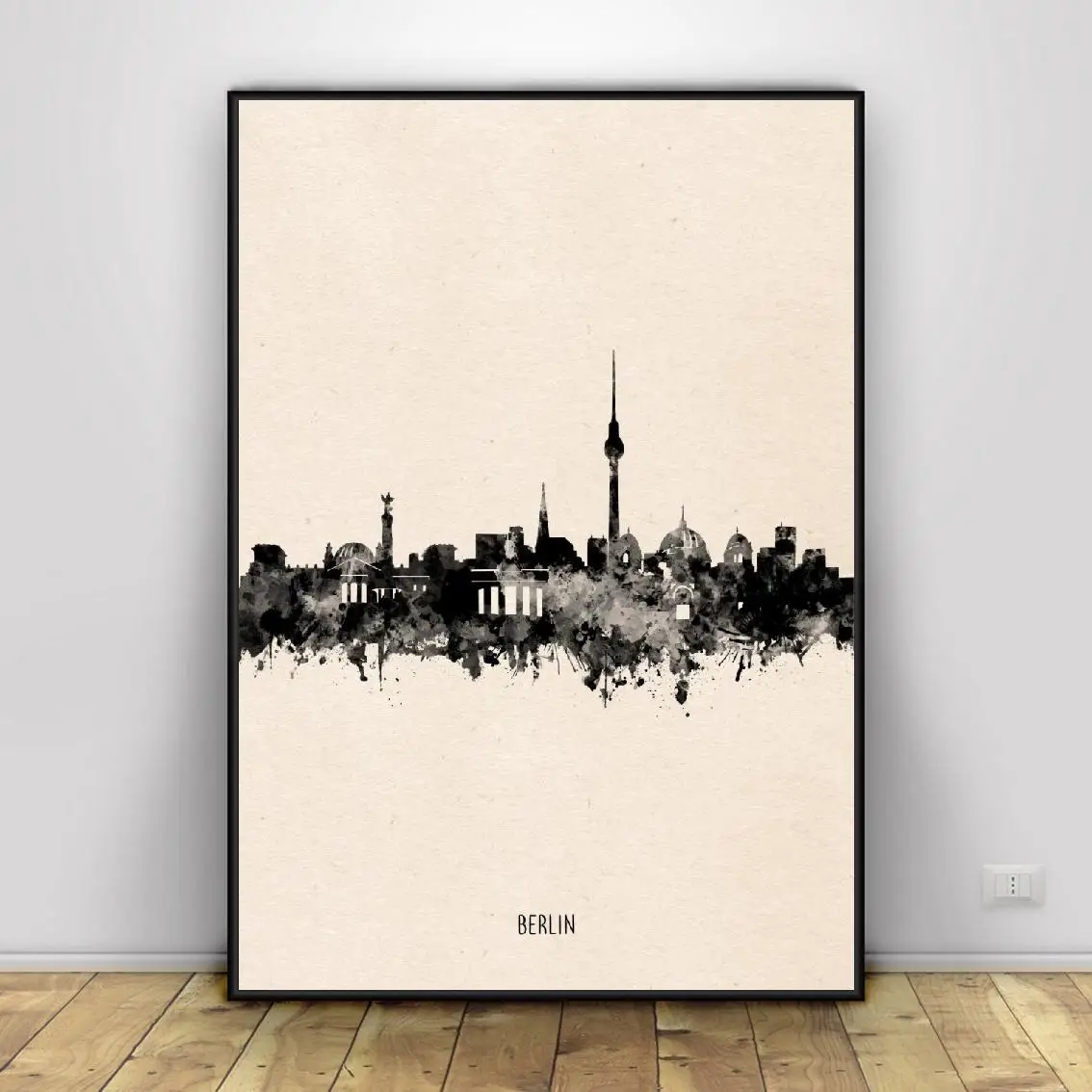 Черные чернила в Берлине абстрактное искусство холст плакат домашний декор