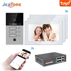 Видеодомофон Jeatone, беспроводной IP-видеодомофон для квартиры, виллы, разблокировка по отпечатку пальца с дистанционной разблокировкой и датчиком движения, 120 
