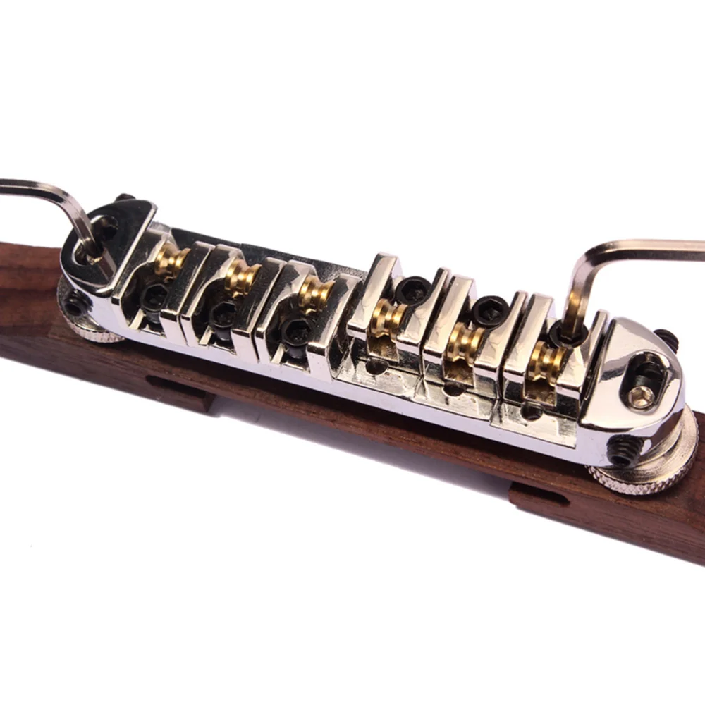 

Archtop Jazz Guitar Bridge with Roller Saddles Rosewood Silver B-21