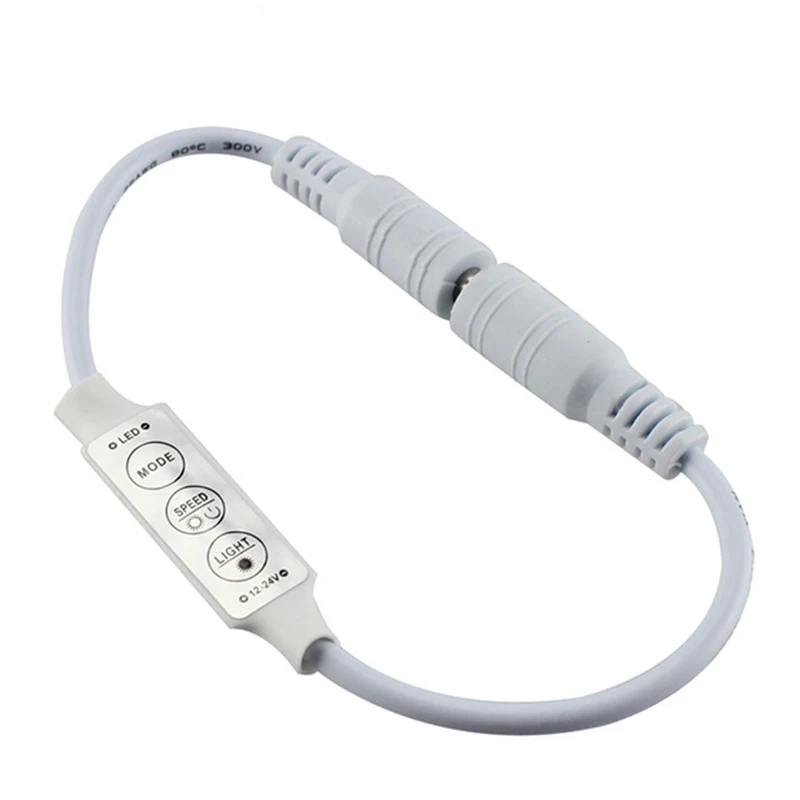 DC 5V-12V-24V 3Key Мини светодиодный RGB контроллер с одиночным Цвет диммер драйвер для