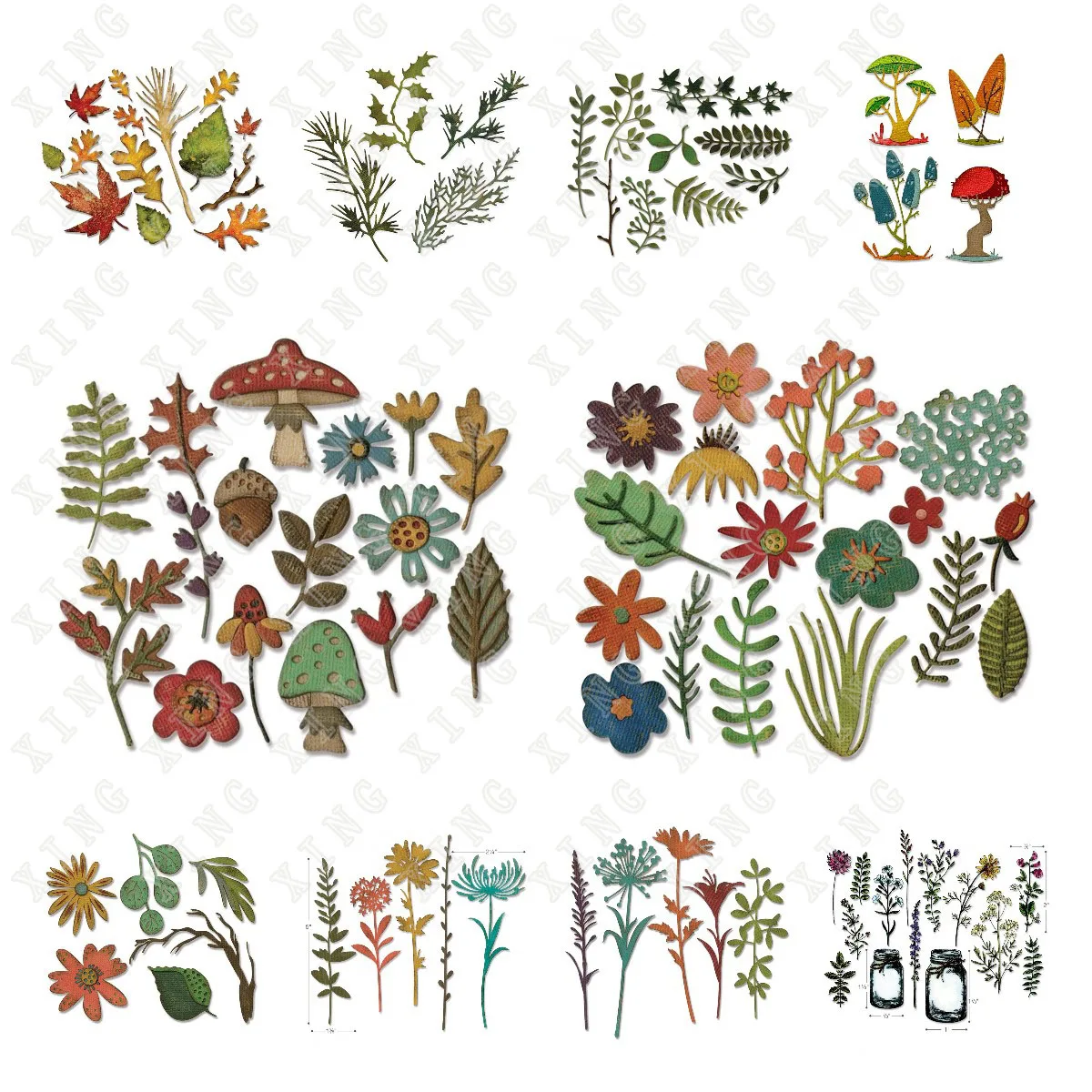 

Fall Foliage Garden Wildflower Funky Toadstools New Arrive Metal Cutting Dies Diy Scrapbook Embossed Paper Card Album Decoration